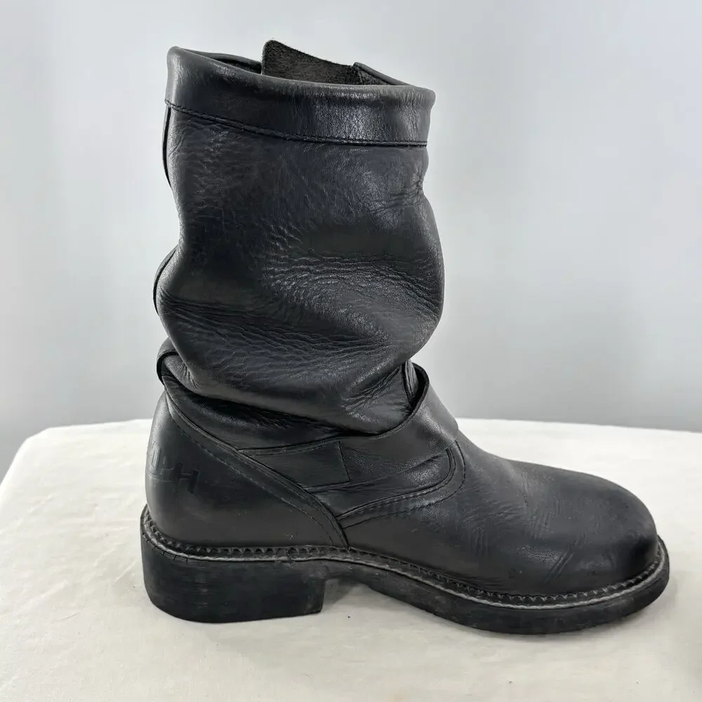 Vtg Triumph Motorcycle Engineer Boots Black Leather Mens 5.5 EU 37 Slovakia